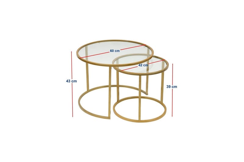 Naruram Stuebord 60 cm - Gull/Gjennomsiktig - Møbler - Bord - Sofabord
