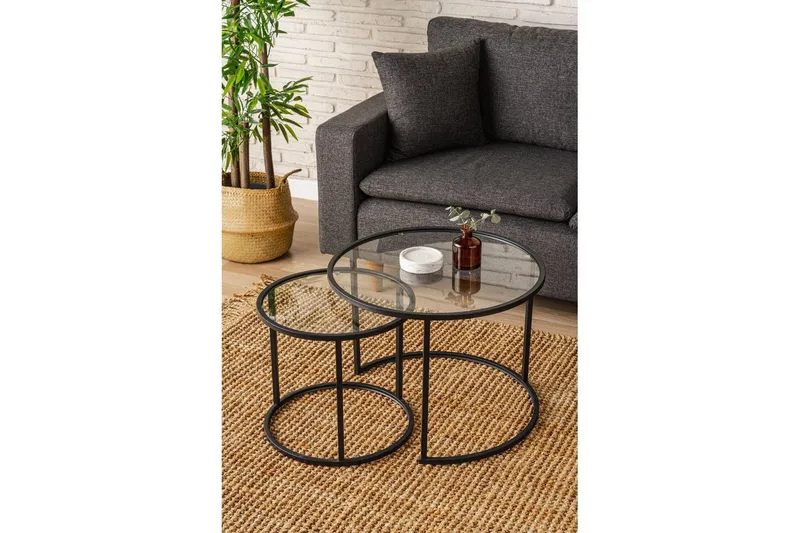 Naruram Stuebord 60 cm - Sort/Gjennomsiktig - Møbler - Bord - Sofabord