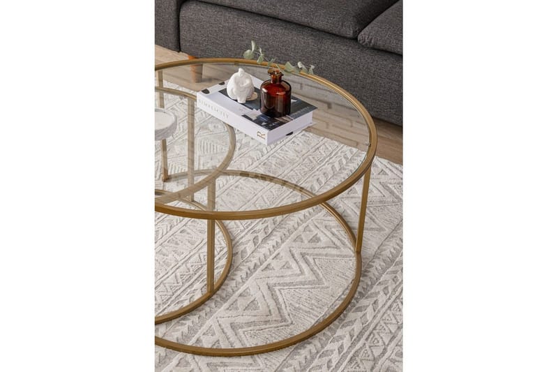 Naruram Stuebord 80 cm - Gull/Gjennomsiktig - Møbler - Bord - Sofabord