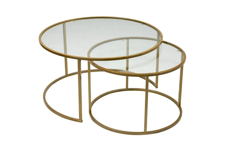 Naruram Stuebord 80 cm, Gull/Gjennomsiktig