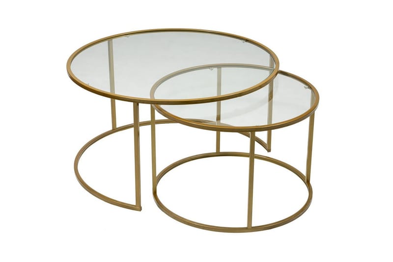 Naruram Stuebord 80 cm - Gull/Gjennomsiktig - Møbler - Bord - Sofabord