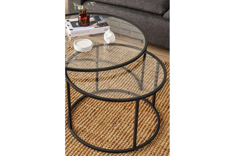 Naruram Stuebord 80 cm - Sort/Gjennomsiktig - Møbler - Bord - Sofabord