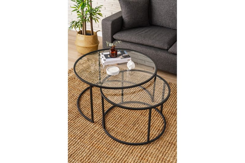 Naruram Stuebord 80 cm - Sort/Gjennomsiktig - Møbler - Bord - Sofabord