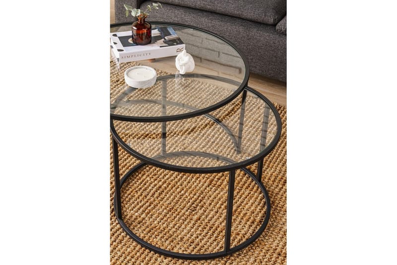 Naruram Stuebord 80 cm - Sort/Gjennomsiktig - Møbler - Bord - Sofabord