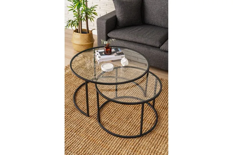 Naruram Stuebord 80 cm - Sort/Gjennomsiktig - Møbler - Bord - Sofabord