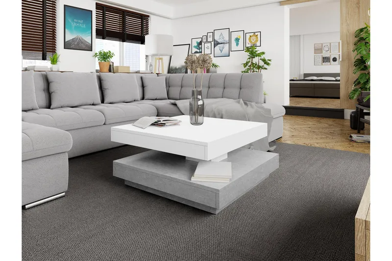 Nenani Sofabord 70 cm - Grå / Hvit - Møbler - Bord - Sofabord