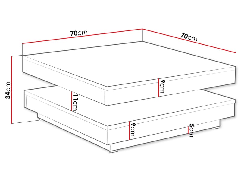 Nenani Sofabord 70 cm - Møbler - Bord - Sofabord