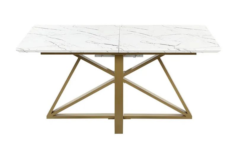 Nettuno Spisebord Uttrekkbart 160-200x90 cm - Hvitt Gull - Møbler - Bord - Spisebord & kjøkkenbord