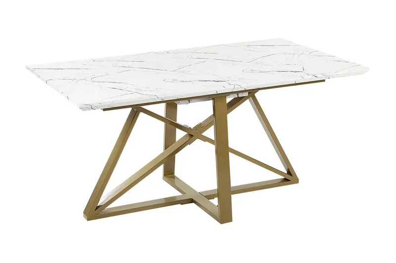 Nettuno Spisebord Uttrekkbart 160-200x90 cm, Hvitt Gull