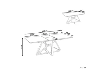 Nettuno Spisebord Uttrekkbart 160-200x90 cm - Hvitt Gull - Møbler - Bord - Spisebord & kjøkkenbord