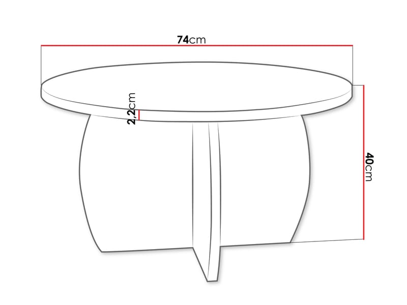 Neyloren 74 cm Rundt Sofabord i Lakkert Tre - Hvit - Møbler - Bord - Sofabord
