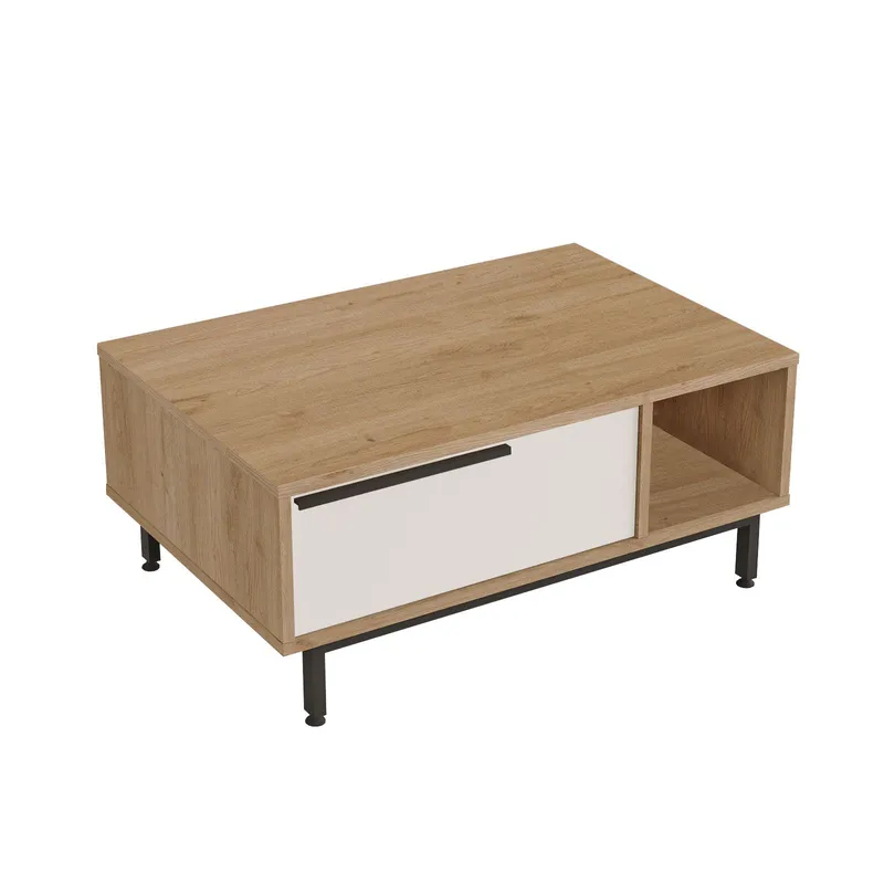 Nilena Sofabord 90x37,6x60 cm, Eik og hvit