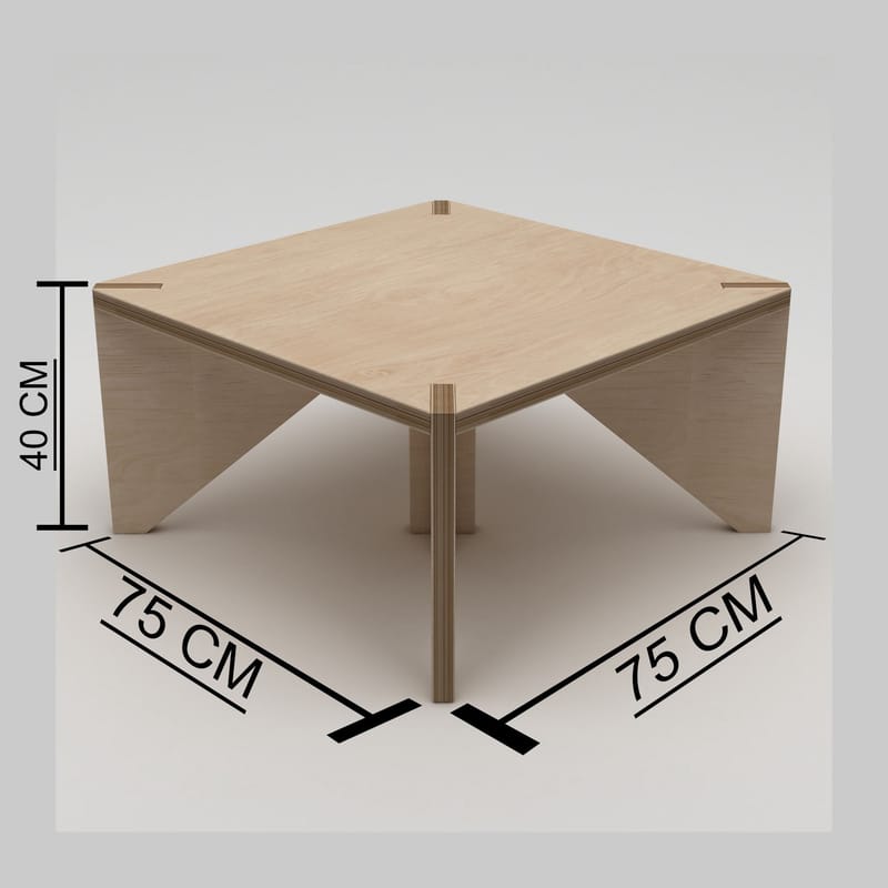 Nirena Lite Kvadratisk Salongbord 75 cm i Bjørk - Beige - Møbler - Bord - Sofabord