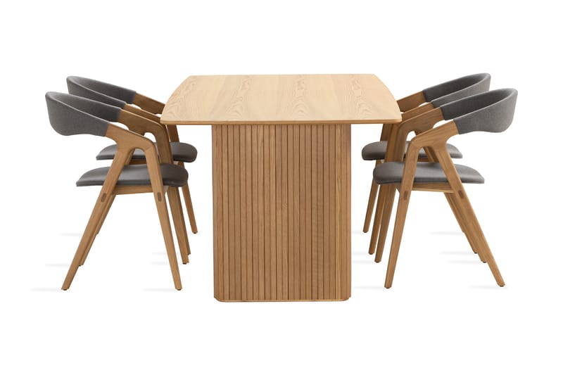 Nixrai Spisebord 200 cm med 4 Jerup Spisestoler - Eik - Spisegrupper