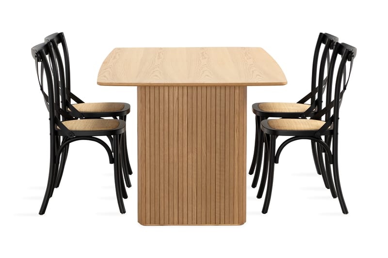 Nixrai Spisebord 200 cm med 4 Kalb Spisestoler - Eik - Spisegrupper