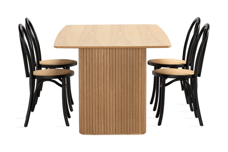 Nixrai Spisebord 200 cm med 4 Risaberga Spisestoler - Eik - Spisegrupper