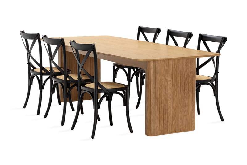 Nixrai Spisebord 240 cm med 6 Kalb Spisestoler - Eik - Spisegrupper