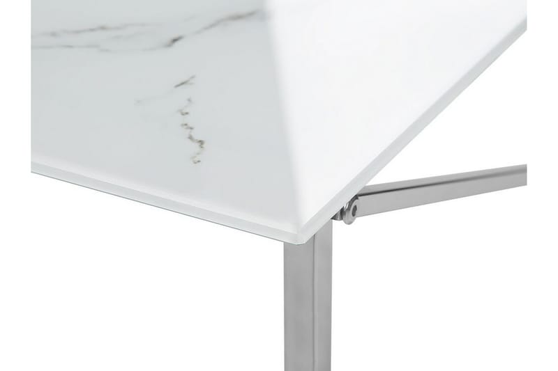 Nod Sofabord 100 cm Marmormønster - Hvit/Sølv - Sofabord