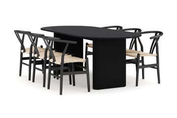 Noira Matgruppe 220 cm Massiv Eik med 6 Dastoori Spisestol