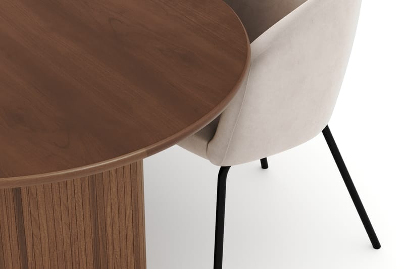 Noira Ovalt Spisebord 220 cm med 6 Berit Stoler - Brun - Møbler - Bord - Spisegrupper