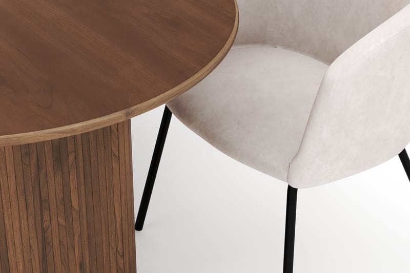 Noira Ovalt Spisebord 220 cm med 6 Berit Stoler - Brun - Møbler - Bord - Spisegrupper