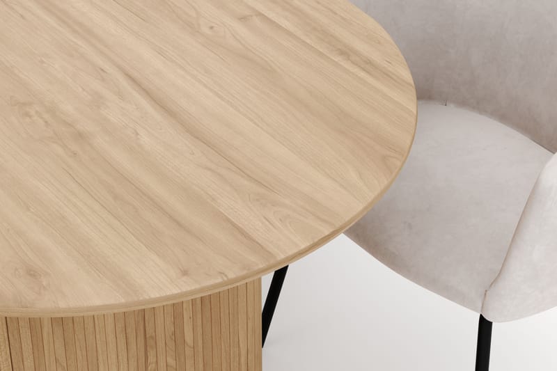 Noira Ovalt Spisebord 220 cm med 6 Berit Stoler - Natur - Møbler - Bord - Spisegrupper