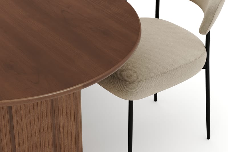 Noira Ovalt Spisebord 220 cm med 6 Sawako Stoler - Brun - Møbler - Bord - Spisegrupper
