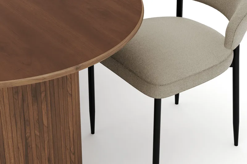 Noira Ovalt Spisebord 220 cm med 6 Sawako Stoler - Brun - Møbler - Bord - Spisegrupper