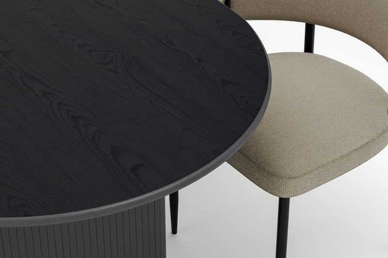 Noira Ovalt Spisebord 220 cm med 6 Sawako Stoler - Svart - Møbler - Bord - Spisegrupper