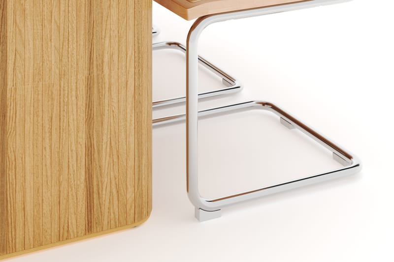 Noira Ovalt Spisebord 220 cm med 6 stk Build Matstkolar - Natur - Møbler - Bord - Spisegrupper