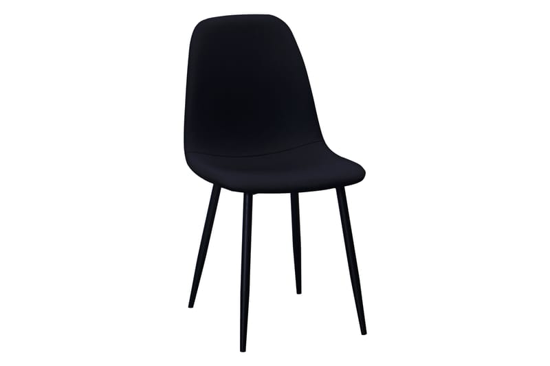 Noira Ovalt Spisebord 220 cm Svart + 6 stk Nibe stol svart med svarte ben - Svart - Møbler - Bord - Spisegrupper