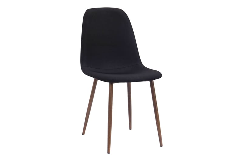 Noira Ovalt Spisebord 220 cm Svart + 6 Nibe stol svart med valnøttben - Svart - Møbler - Bord - Spisegrupper