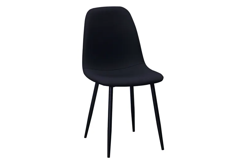 Noira Ovalt Spisebord 220 cm Svart + 8 Nibe stol svart med svarte ben - Svart - Møbler - Bord - Spisegrupper