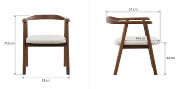 Noira rektangulær spisegruppe 220 cm – Spisebord med 6 Jolie spisestoler i tre med valnøttutseende - Brun - Møbler - Bord - Spisegrupper