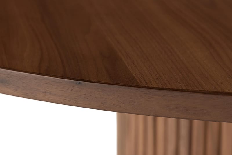 Noira Spisebord 120 cm Massiv Valnøtt Rundt - Brun - Spisebord & kjøkkenbord