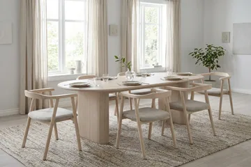 Noira spisebord 180x90cm - Hvitlasert - Møbler - Bord - Spisebord & kjøkkenbord