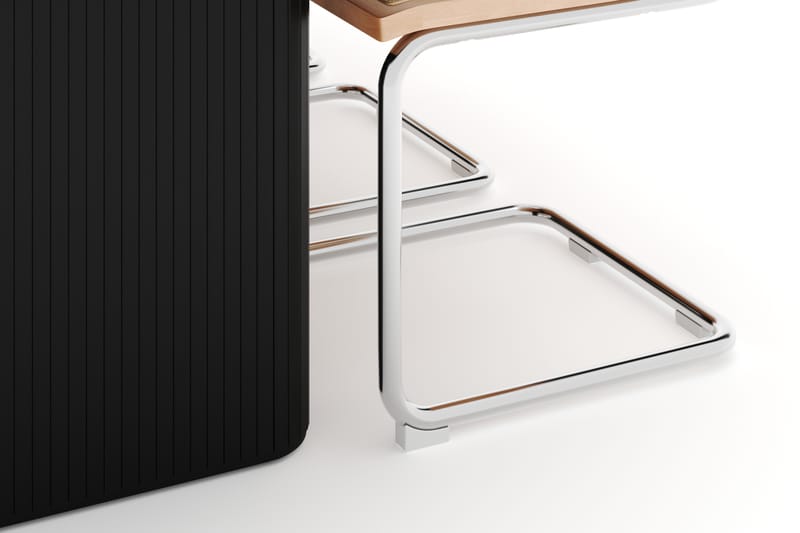Noira Spisebord 220 cm Eik med 6 Build Spisestoler - Svart - Møbler - Bord - Spisegrupper