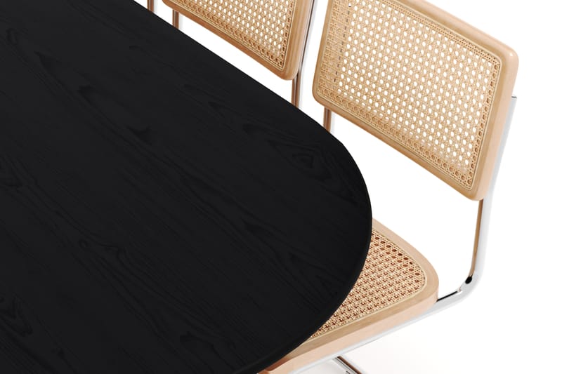 Noira Spisebord 220 cm Massivt Ek med 6 stk Build Matstkolar - Svart - Møbler - Bord - Spisegrupper