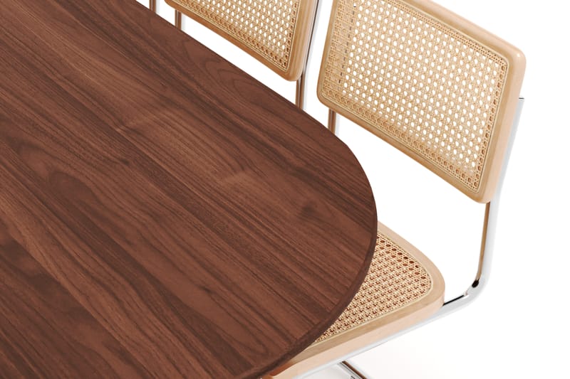 Noira Spisebord 220 cm Massivt Valnöt med 6 stk Build Matstkolar - Brun - Møbler - Bord - Spisegrupper