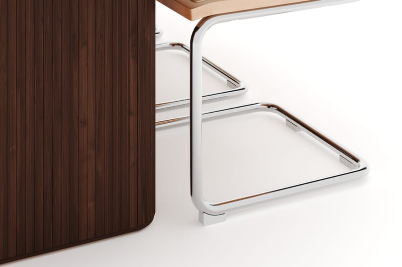 Noira Spisebord 220 cm Massivt Valnöt med 6 stk Build Matstkolar - Brun - Møbler - Bord - Spisegrupper