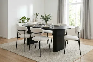 Noira spisebord 220x100cm - Svartbeiset eik - Møbler - Bord - Spisebord & kjøkkenbord