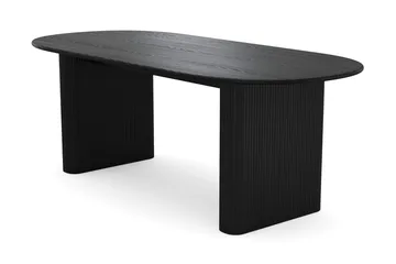 Noira spisegruppe, rektangulær 220 cm, med 6 Greya spisestoler - Svartbeiset eik - Møbler - Bord - Spisegrupper