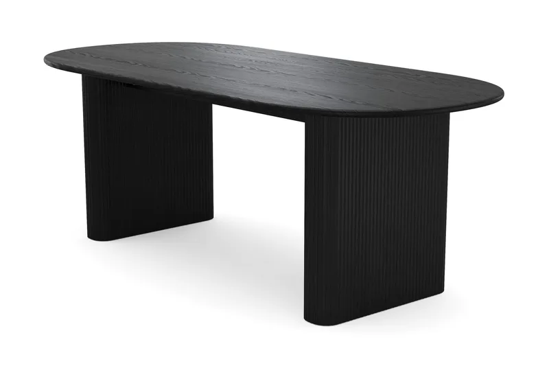 Noira spisegruppe, rektangulær 220 cm, med 6 Greya spisestoler - Svartbeiset eik - Møbler - Bord - Spisegrupper