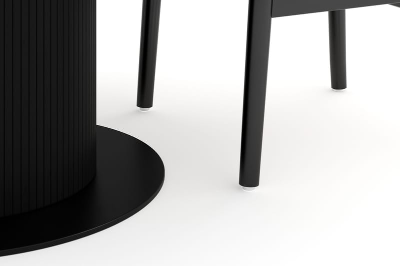 Noira Spisegruppe 120 cm Eik Rundt med 4 Dastoori Spisestoler - Svart - Møbler - Bord - Spisegrupper