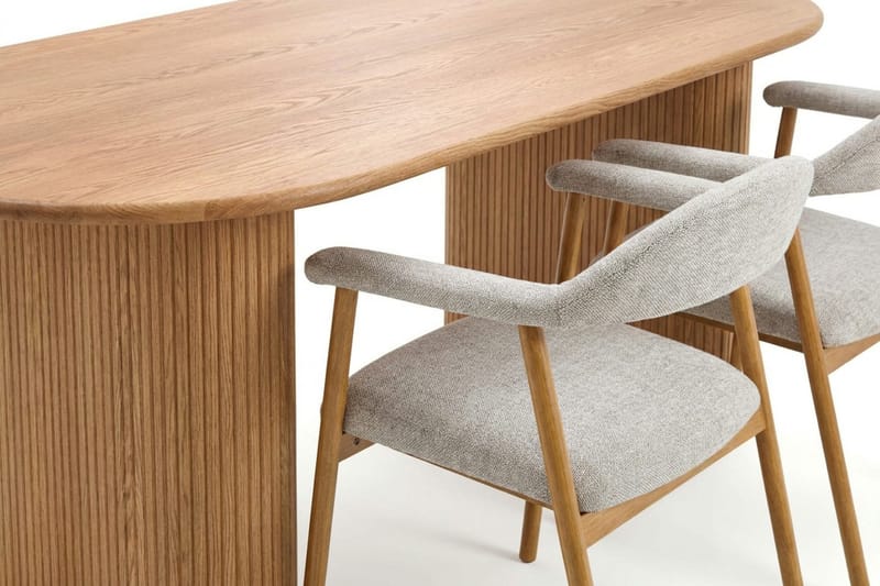 Noira spisegruppe 180 cm rektangulært i eik med 6 Ronja spisestoler - Sand/eik - Møbler - Bord - Spisegrupper