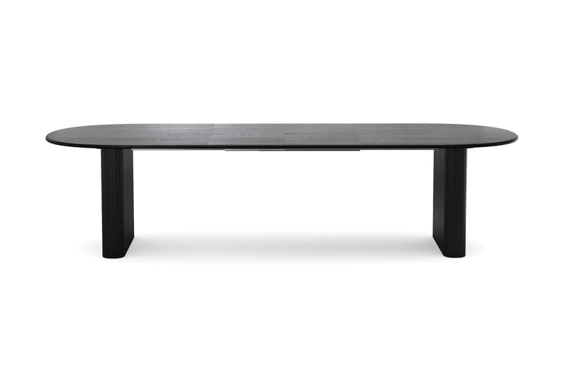 Noira spisegruppe 220–320 cm uttrekkbar i svart med 6 Ronja spisestoler - Beige/svart - Møbler - Bord - Spisegrupper
