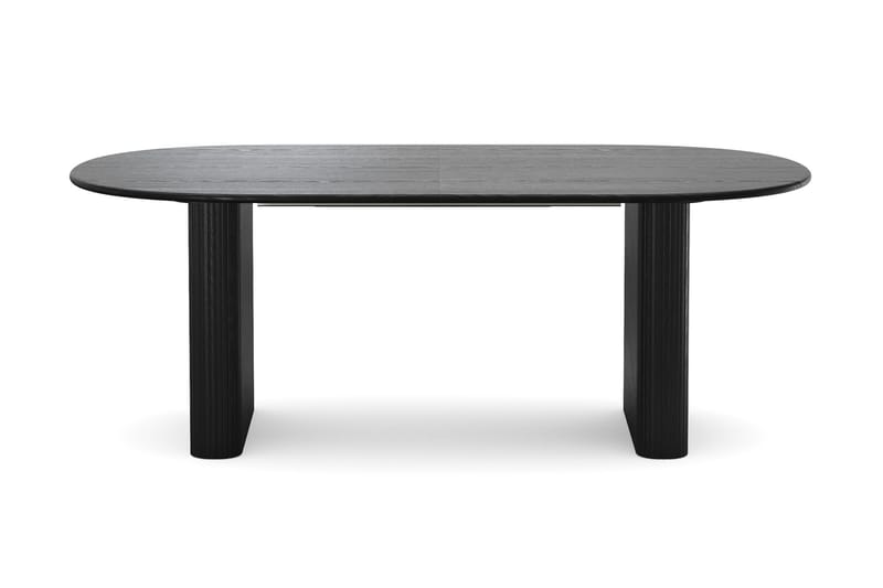 Noira spisegruppe 220–320 cm uttrekkbar i svart med 6 Ronja spisestoler - Beige/svart - Møbler - Bord - Spisegrupper