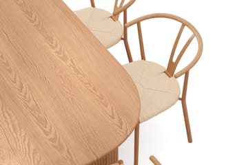 Noira spisegruppe rektangulær 180 cm eik med 6 Elysia spisestoler - Eik - Møbler - Bord - Spisegrupper