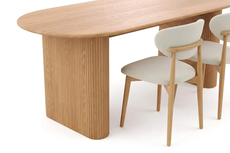 Noira spisegruppe rektangulær 180 cm eik med 6 Molly spisestoler - Eik - Møbler - Bord - Spisegrupper