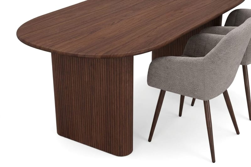 Noira spisegruppe rektangulær 180 cm valnøtt med 6 Filippa spisestoler - Valnøtt - Møbler - Bord - Spisegrupper